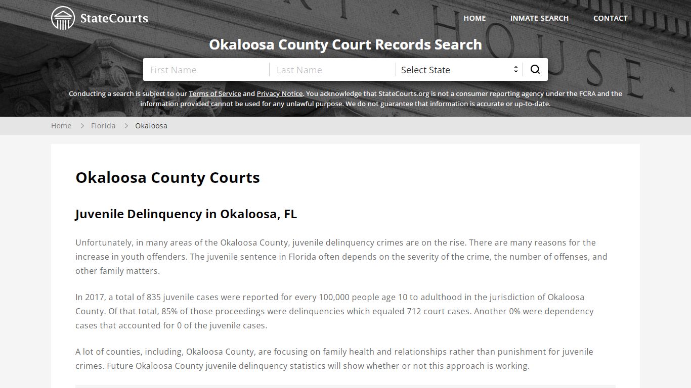 Okaloosa County, FL Courts - Records & Cases - StateCourts